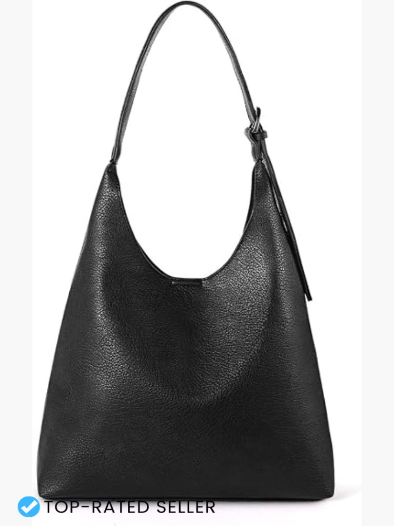 Vegan Leather Slouchy Hobo Bag Shoulder Handbag With Adjustable Strap